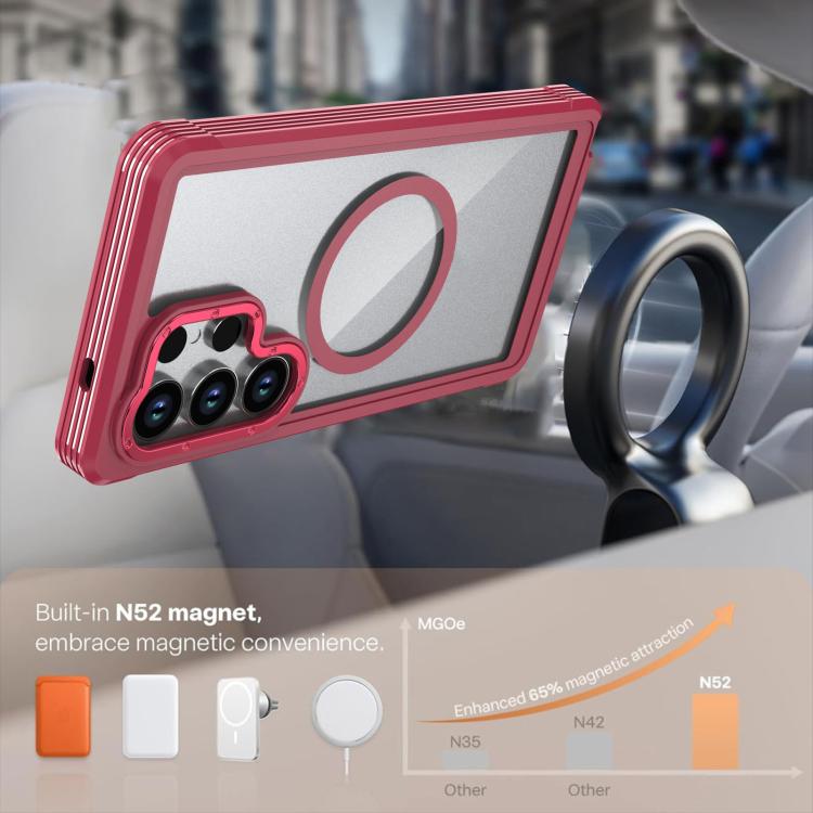 For Samsung Galaxy S26 Ultra 5G Acrylic Full Coverage Magnetic Phone Case with Back Clip