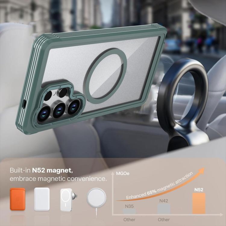 For Samsung Galaxy S26 Ultra 5G Acrylic Full Coverage Magnetic Phone Case with Back Clip
