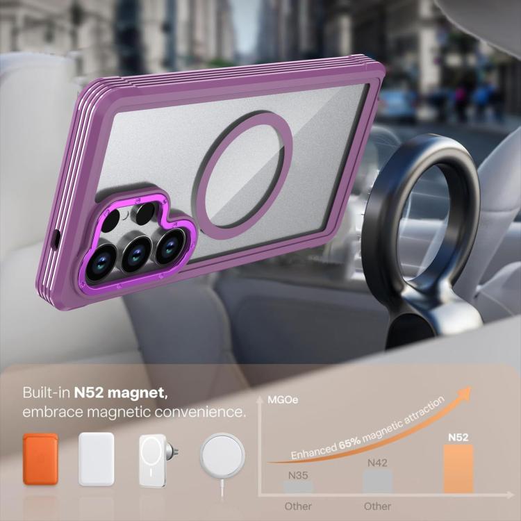 For Samsung Galaxy S26 Ultra 5G Acrylic Full Coverage Magnetic Phone Case with Back Clip