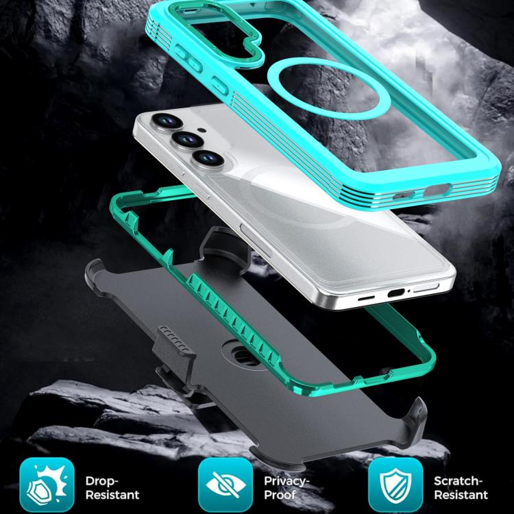 For Samsung Galaxy S25 5G / S24 5G Acrylic Full Coverage Magnetic Phone Case with Back Clip