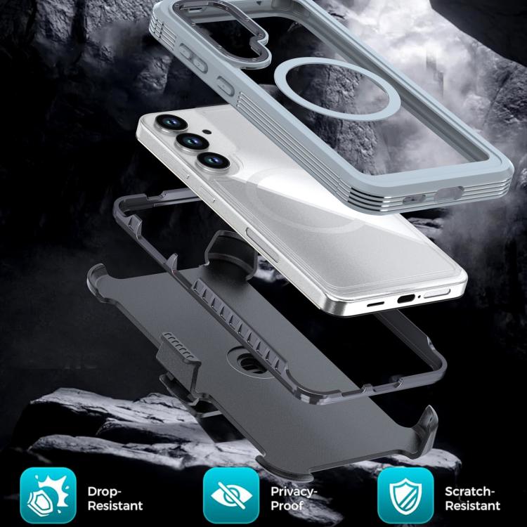 For Samsung Galaxy S25 5G / S24 5G Acrylic Full Coverage Magnetic Phone Case with Back Clip
