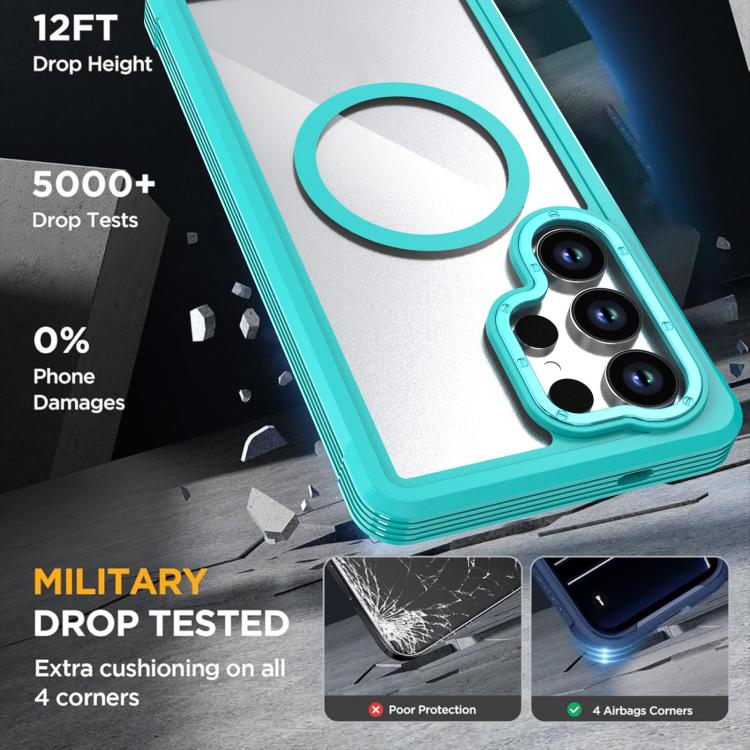For Samsung Galaxy S25 Ultra 5G Acrylic Full Coverage Magnetic Phone Case with Back Clip