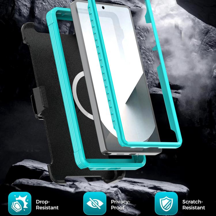 For Samsung Galaxy S25 Ultra 5G Acrylic Full Coverage Magnetic Phone Case with Back Clip