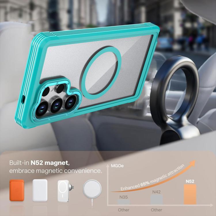 For Samsung Galaxy S25 Ultra 5G Acrylic Full Coverage Magnetic Phone Case with Back Clip