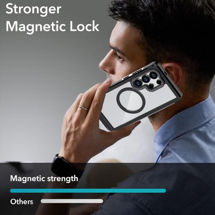 For Samsung Galaxy S25 Ultra 5G Acrylic Full Coverage Magnetic Phone Case with Back Clip