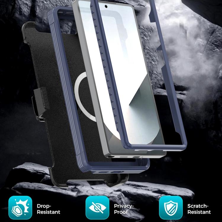 For Samsung Galaxy S25 Ultra 5G Acrylic Full Coverage Magnetic Phone Case with Back Clip