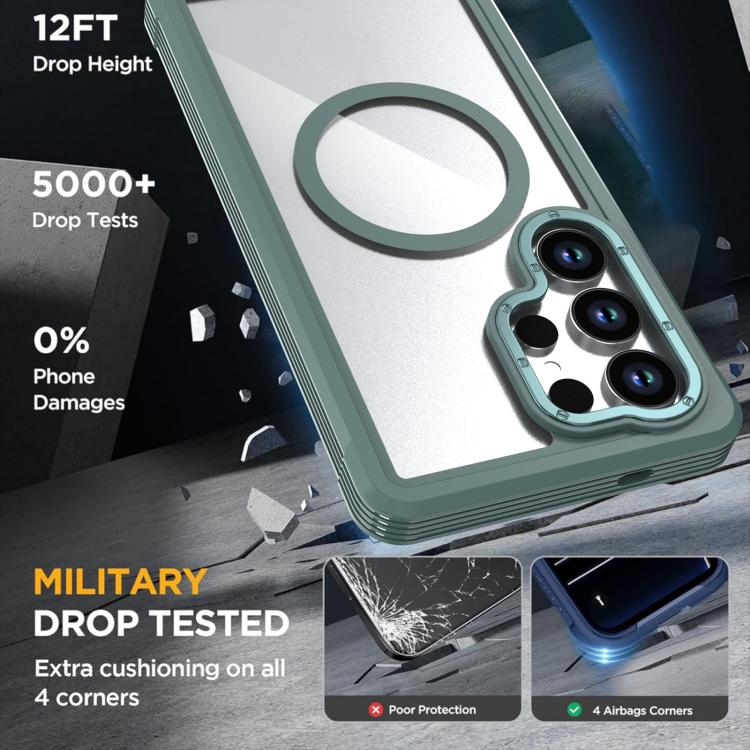 For Samsung Galaxy S25 Ultra 5G Acrylic Full Coverage Magnetic Phone Case with Back Clip