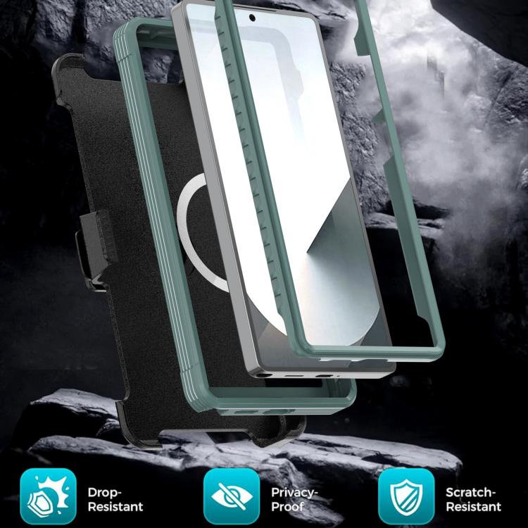 For Samsung Galaxy S25 Ultra 5G Acrylic Full Coverage Magnetic Phone Case with Back Clip