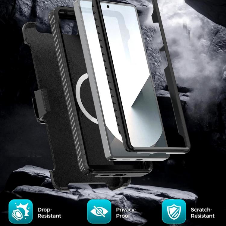 For Samsung Galaxy S24 Ultra 5G Acrylic Full Coverage Magnetic Phone Case with Back Clip