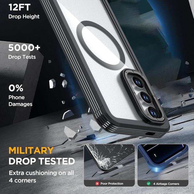 For Samsung Galaxy S24 FE 5G Acrylic Full Coverage Magnetic Phone Case with Back Clip