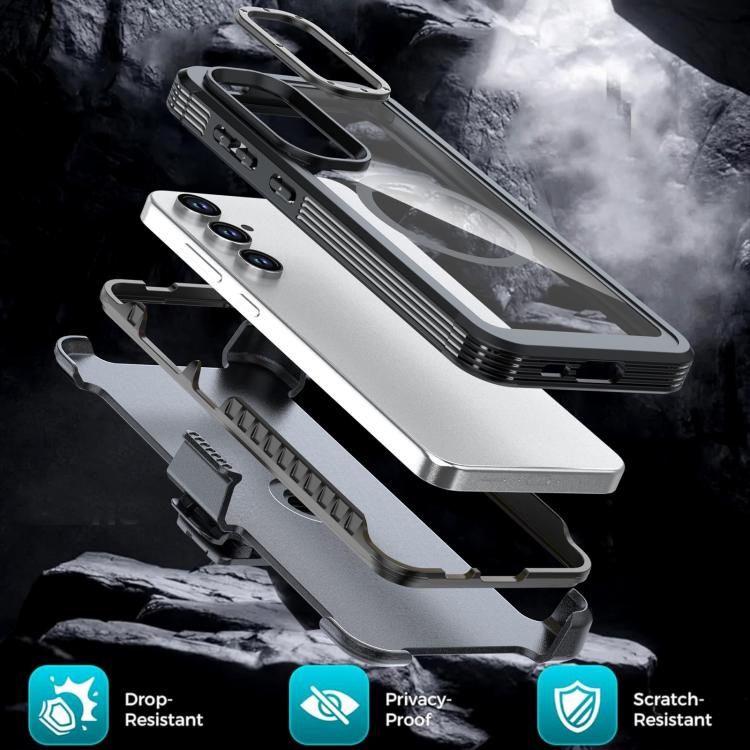 For Samsung Galaxy S24 FE 5G Acrylic Full Coverage Magnetic Phone Case with Back Clip