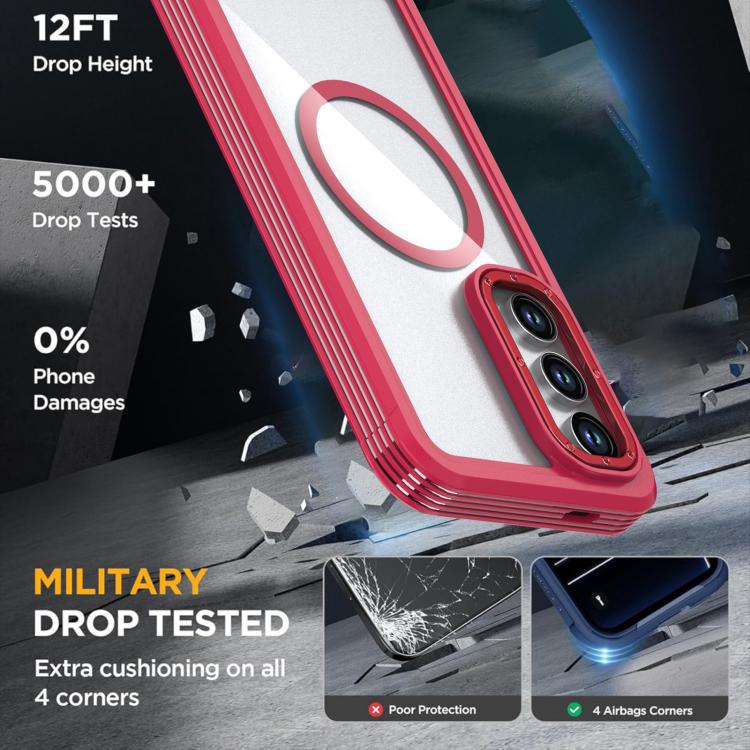 For Samsung Galaxy S24 FE 5G Acrylic Full Coverage Magnetic Phone Case with Back Clip