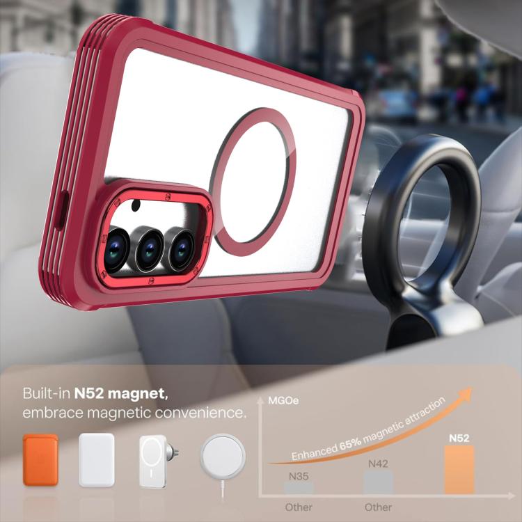 For Samsung Galaxy S24 FE 5G Acrylic Full Coverage Magnetic Phone Case with Back Clip