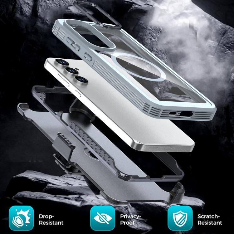 For Samsung Galaxy S24 FE 5G Acrylic Full Coverage Magnetic Phone Case with Back Clip