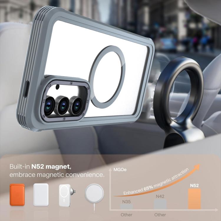 For Samsung Galaxy S24 FE 5G Acrylic Full Coverage Magnetic Phone Case with Back Clip