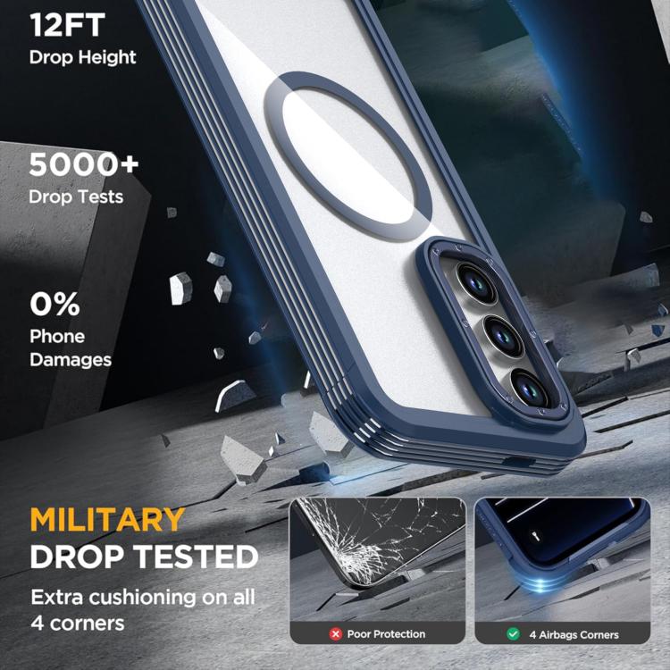 For Samsung Galaxy S24 FE 5G Acrylic Full Coverage Magnetic Phone Case with Back Clip