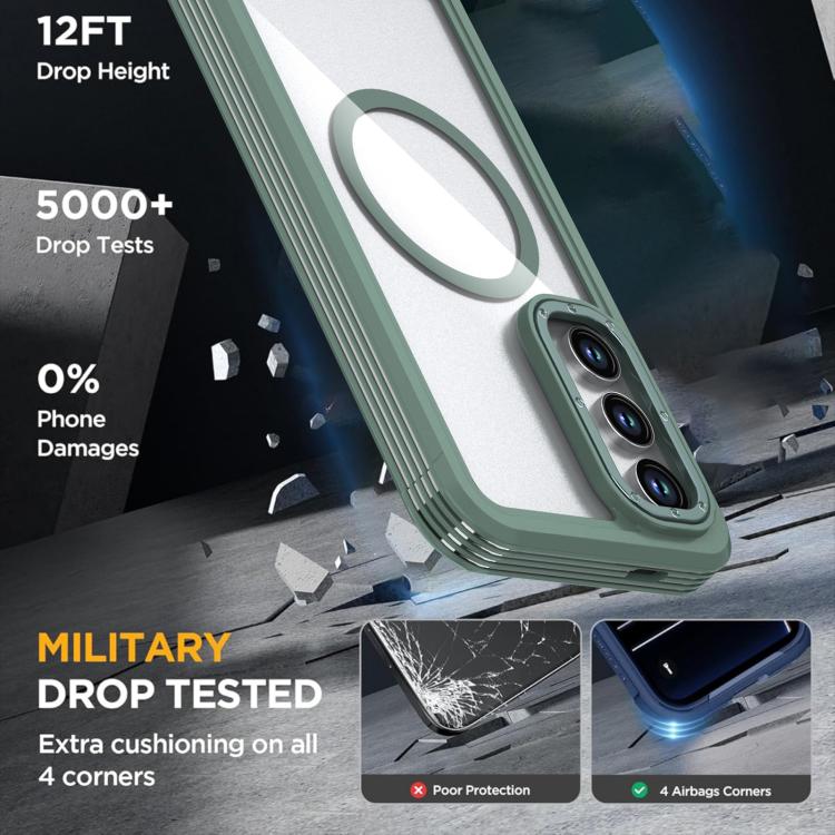 For Samsung Galaxy S24 FE 5G Acrylic Full Coverage Magnetic Phone Case with Back Clip