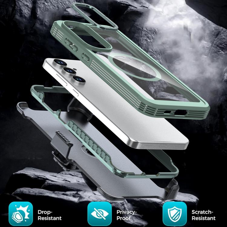 For Samsung Galaxy S24 FE 5G Acrylic Full Coverage Magnetic Phone Case with Back Clip