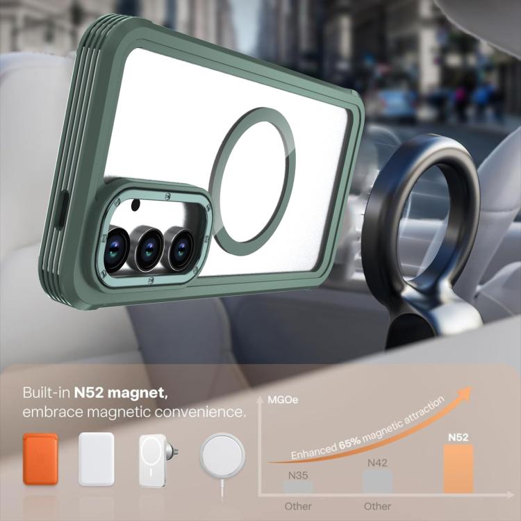 For Samsung Galaxy S24 FE 5G Acrylic Full Coverage Magnetic Phone Case with Back Clip