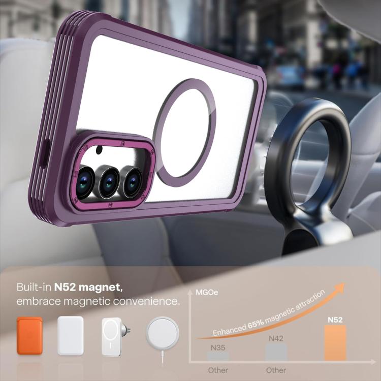 For Samsung Galaxy S24 FE 5G Acrylic Full Coverage Magnetic Phone Case with Back Clip