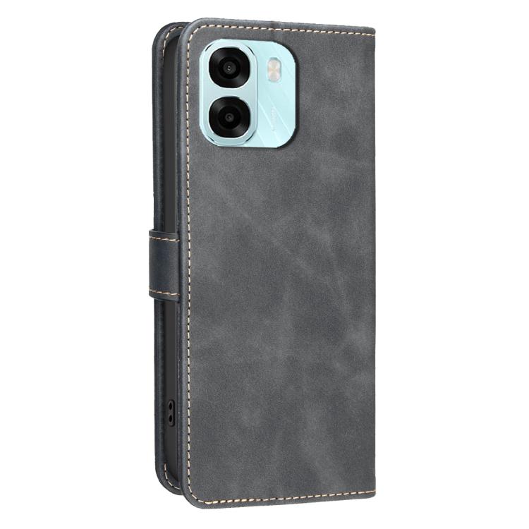 For OPPO A6 / A6 5G / A6x 5G / A6x Solid Color Calfskin Texture RFID Vegan Leather Phone Case