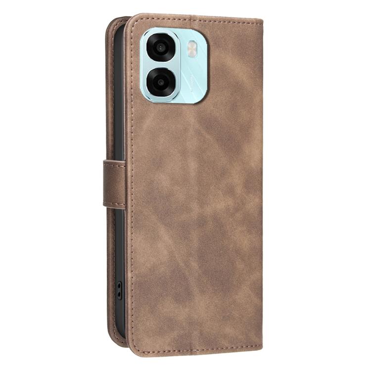 For OPPO A6 / A6 5G / A6x 5G / A6x Solid Color Calfskin Texture RFID Vegan Leather Phone Case