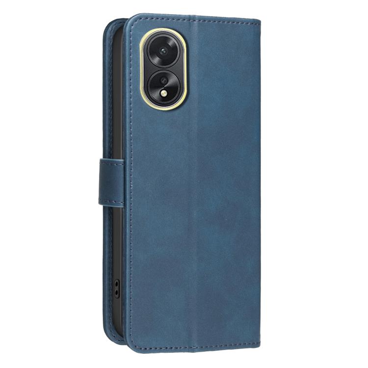 For OPPO A38 / A18 Solid Color Calfskin Texture RFID Vegan Leather Phone Case
