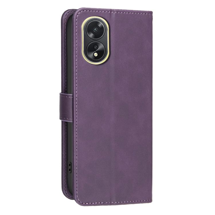 For OPPO A38 / A18 Solid Color Calfskin Texture RFID Vegan Leather Phone Case