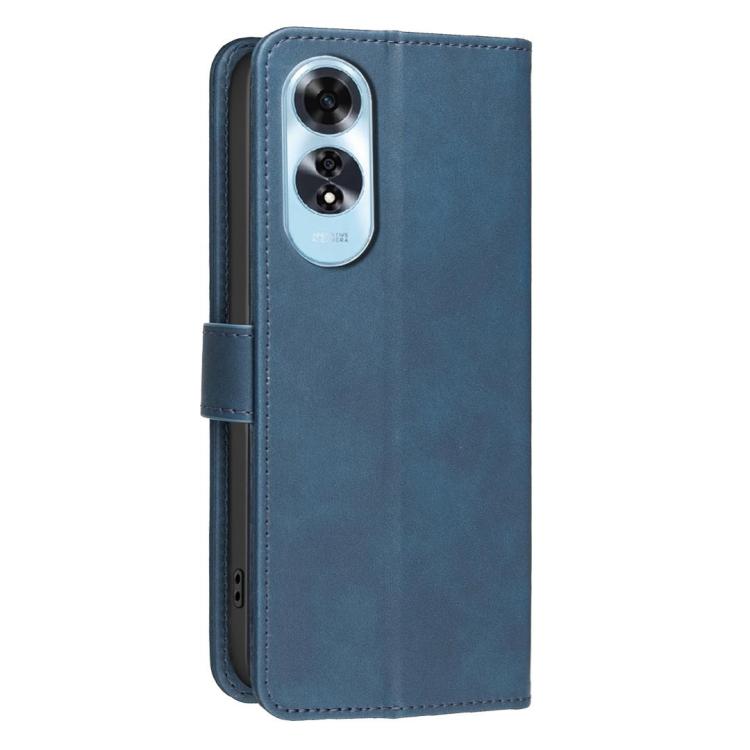 For OPPO A60 4G Solid Color Calfskin Texture RFID Vegan Leather Phone Case
