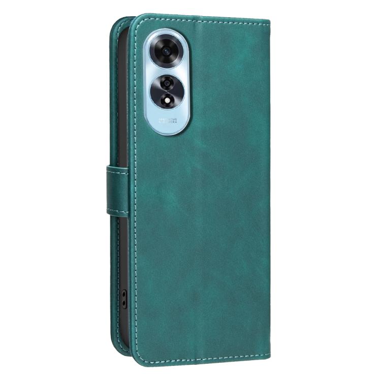 For OPPO A60 4G Solid Color Calfskin Texture RFID Vegan Leather Phone Case