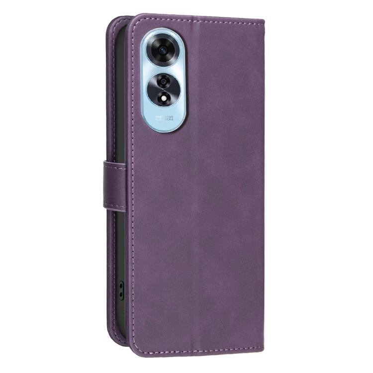 For OPPO A60 4G Solid Color Calfskin Texture RFID Vegan Leather Phone Case