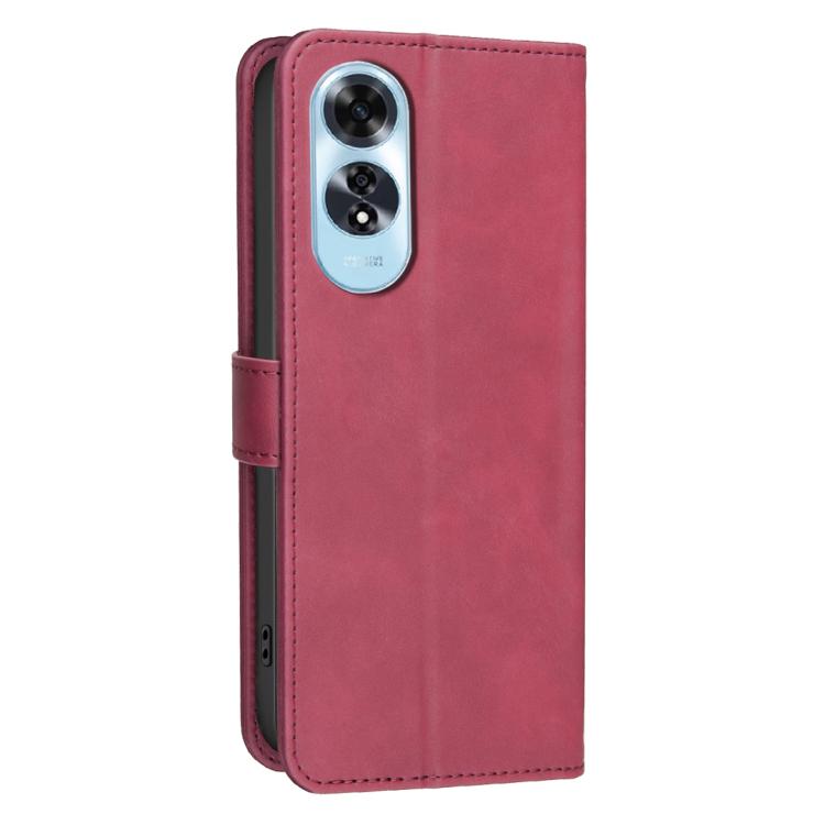 For OPPO A60 4G Solid Color Calfskin Texture RFID Vegan Leather Phone Case