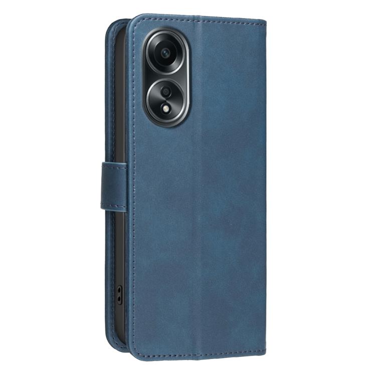 For OPPO A78 4G Solid Color Calfskin Texture RFID Vegan Leather Phone Case