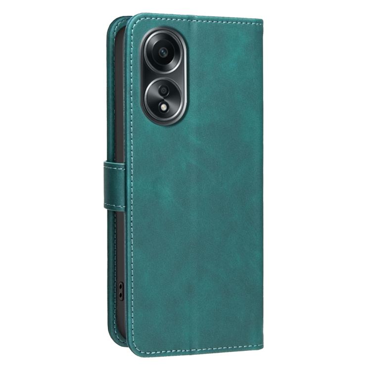 For OPPO A78 4G Solid Color Calfskin Texture RFID Vegan Leather Phone Case