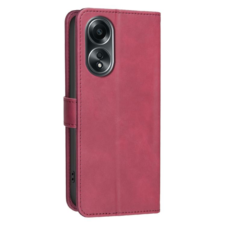 For OPPO A78 5G Solid Color Calfskin Texture RFID Vegan Leather Phone Case