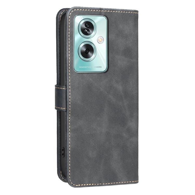 For OPPO A79 5G Solid Color Calfskin Texture RFID Vegan Leather Phone Case