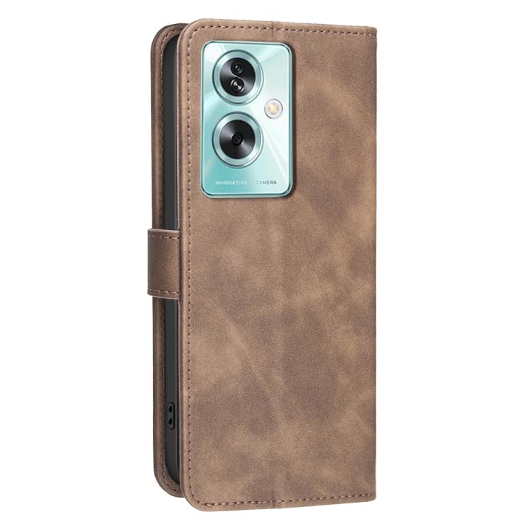 For OPPO A79 5G Solid Color Calfskin Texture RFID Vegan Leather Phone Case