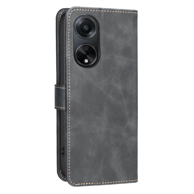 For OPPO A98 / F23 / A1 5G Solid Color Calfskin Texture RFID Vegan Leather Phone Case
