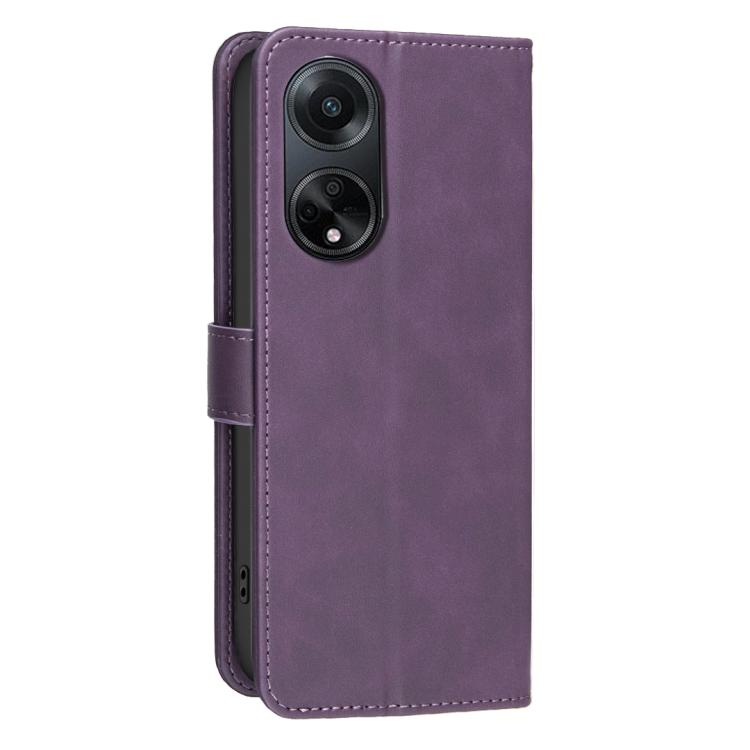 For OPPO A98 / F23 / A1 5G Solid Color Calfskin Texture RFID Vegan Leather Phone Case