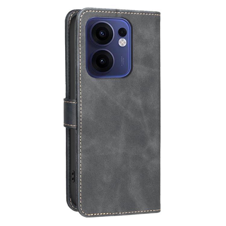 For OPPO Reno13 F 5G Solid Color Calfskin Texture RFID Vegan Leather Phone Case