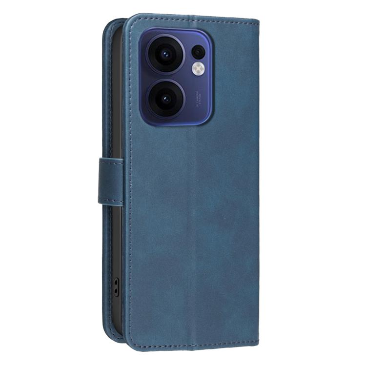 For OPPO Reno13 F 5G Solid Color Calfskin Texture RFID Vegan Leather Phone Case