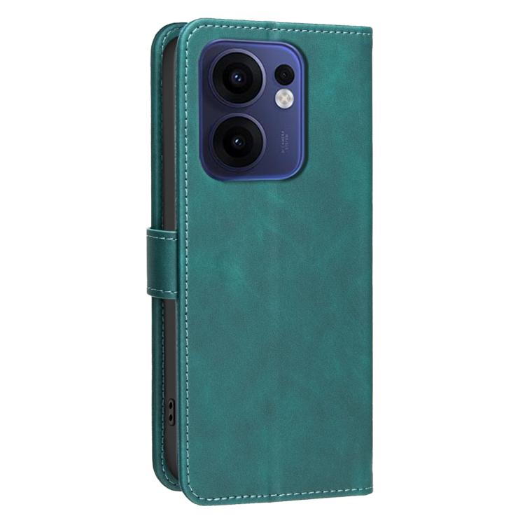 For OPPO Reno13 F 5G Solid Color Calfskin Texture RFID Vegan Leather Phone Case
