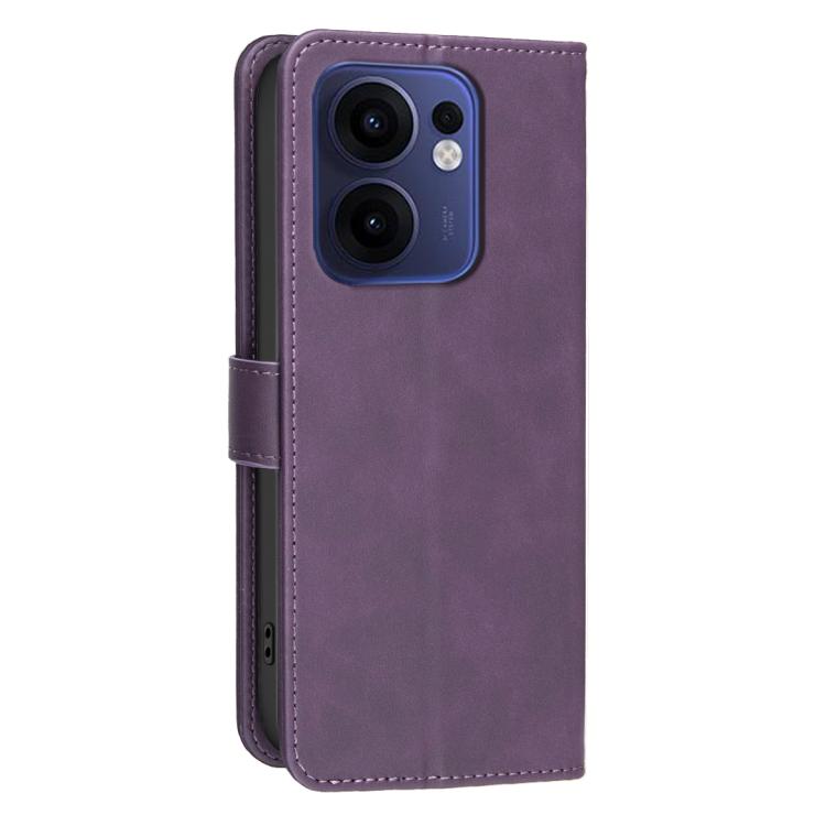 For OPPO Reno13 F 5G Solid Color Calfskin Texture RFID Vegan Leather Phone Case