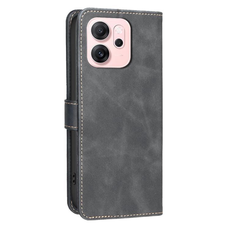 For OPPO Reno14 F 5G Solid Color Calfskin Texture RFID Vegan Leather Phone Case