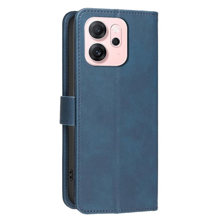 For OPPO Reno14 F 5G Solid Color Calfskin Texture RFID Vegan Leather Phone Case