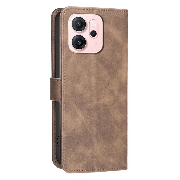 For OPPO Reno14 F 5G Solid Color Calfskin Texture RFID Vegan Leather Phone Case