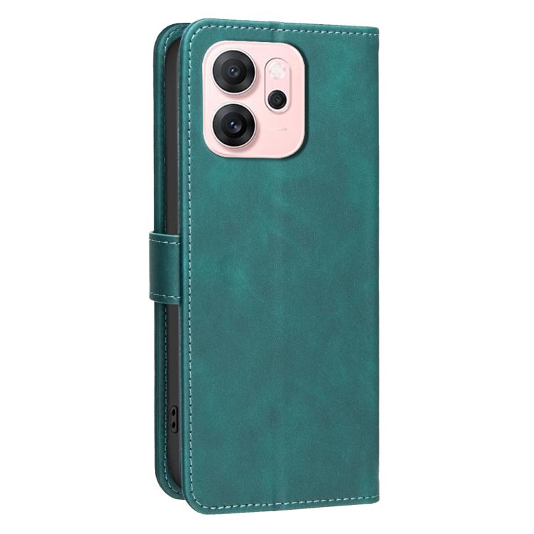 For OPPO Reno14 F 5G Solid Color Calfskin Texture RFID Vegan Leather Phone Case