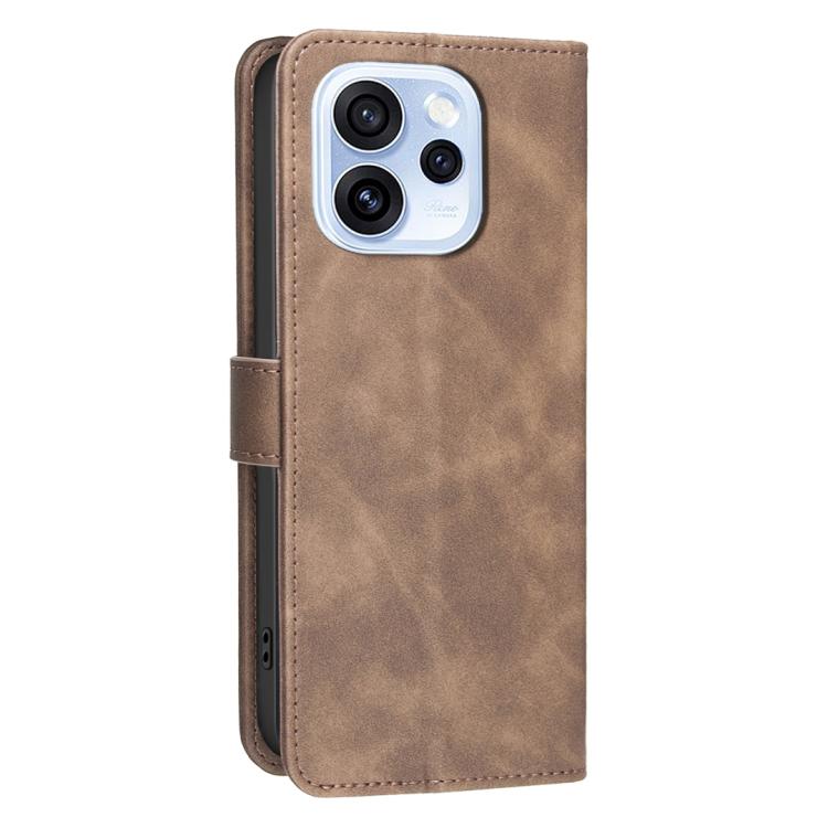 For OPPO Reno15 5G Global Solid Color Calfskin Texture RFID Vegan Leather Phone Case