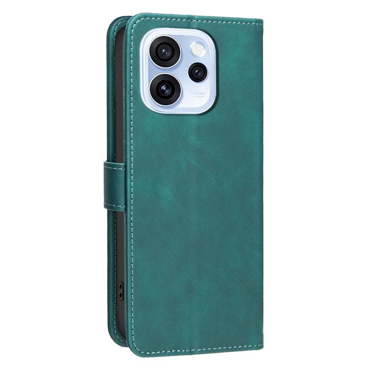 For OPPO Reno15 5G Global Solid Color Calfskin Texture RFID Vegan Leather Phone Case