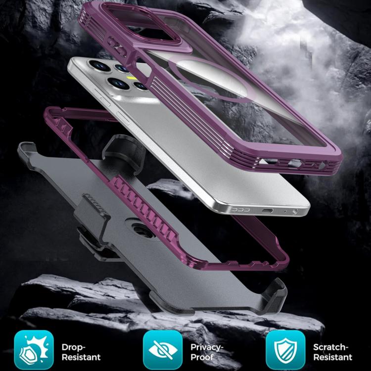 For Motorola Moto G Play 2025 Acrylic Full Coverage Magnetic Phone Case with Back Clip
